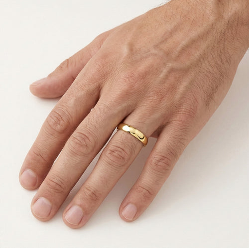 Anillo clásico ancho de oro amarillo