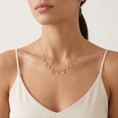 Gold necklace with LOVE letters