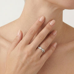 Infinity silver cubic zirconia ring