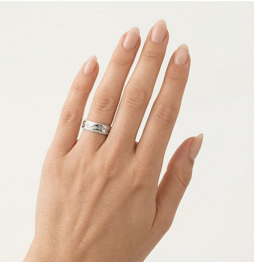 Eternity wedding ring in white gold