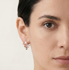 Pearl earrings with diamonds