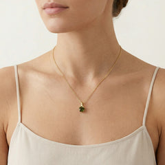 Round moldavite gold pendant