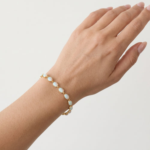 White Opal Yellow Gold Bracelet