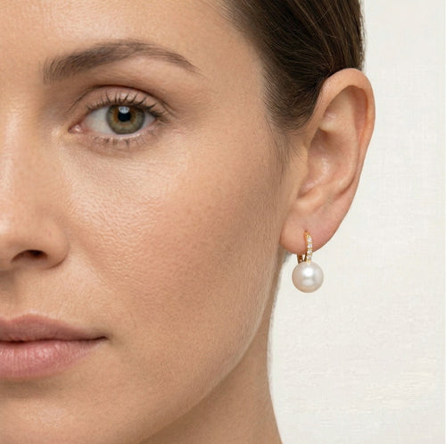 Zlaté perlové náušnice