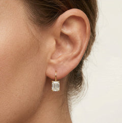 Radiant cubic zirconia gold earrings