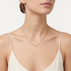 Rose gold bezel diamond necklace