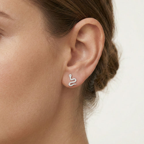 Pendientes de plata tipo serpiente
