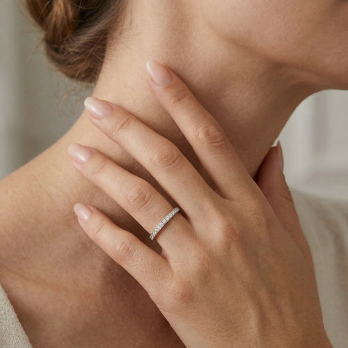 Bague en or rose et blanc avec diamants