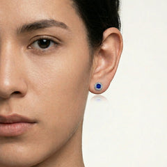 Pendientes azules redondos