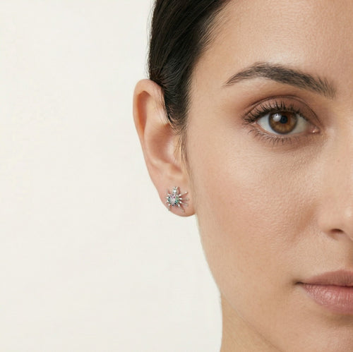 Stříbrné náušnice s pavoučkem