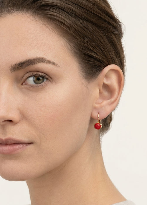 Unique red coral earrings