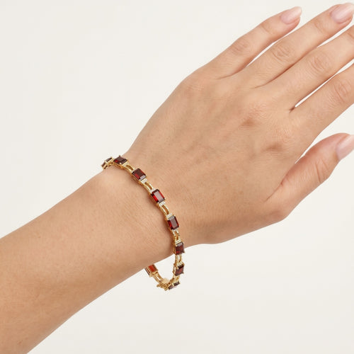 Exquisites Granat- und Diamantarmband