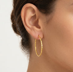 High polished hoop gold earrings