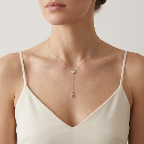 Fine gold necklace with heart and infinity