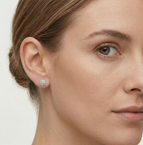 Boucles d’oreilles flocon carrées
