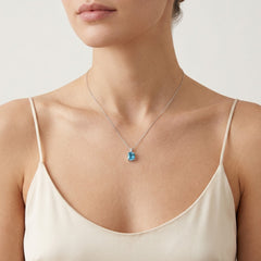 Wunderschöne Halskette mit Topas und Diamant