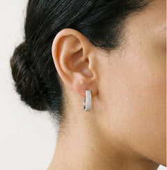 Three cubic zirconia lines earrings