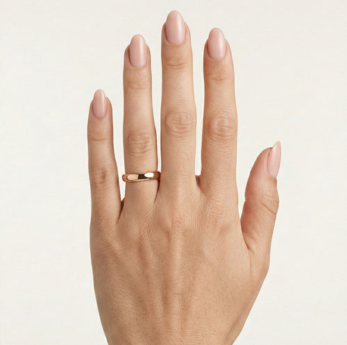 Elegantní snubní prsteny z růžového zlata o šířce 4 mm