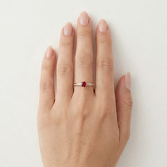 Elegant rose gold diamond and ruby ring