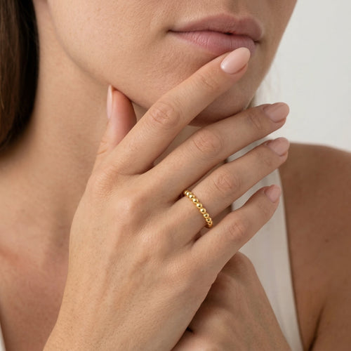 Gold bead ring