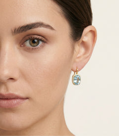 Sky blue topaz halo earrings