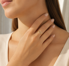 Yellow Gold Pavé Heart Ring