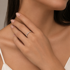 White Gold Pavé Zircon Ring
