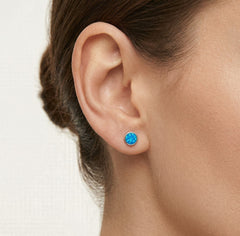 Náušnice s modrým opálem