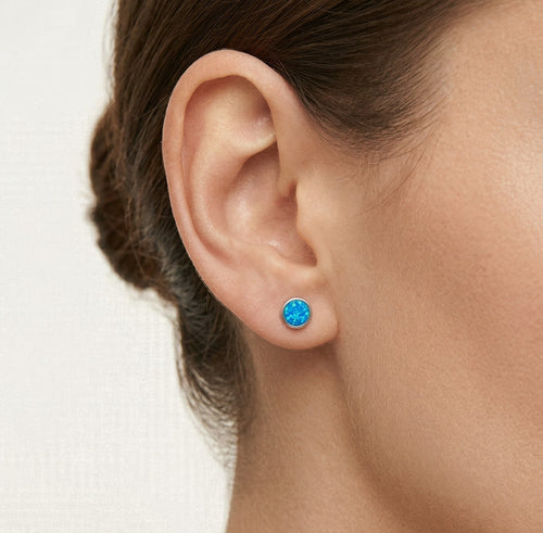 Náušnice s modrým opálem