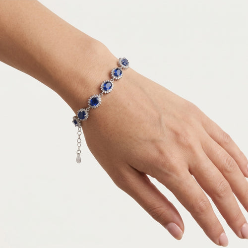 Pulsera de plata con zafiro