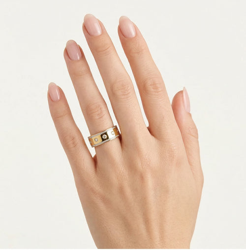 Eternity wide yellow gold wedding ring with optional stones