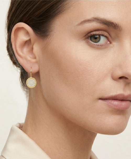 Boucles d’oreilles cercles dorés étincelants