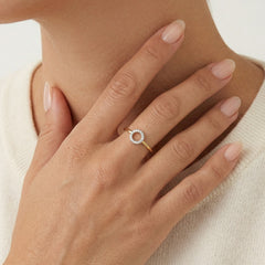 Yellow gold diamond circle ring