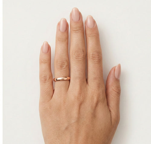 Elegantní 3 mm široké snubní prsteny z růžového zlata