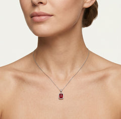 Elegant garnet and cubic zirconia pendant