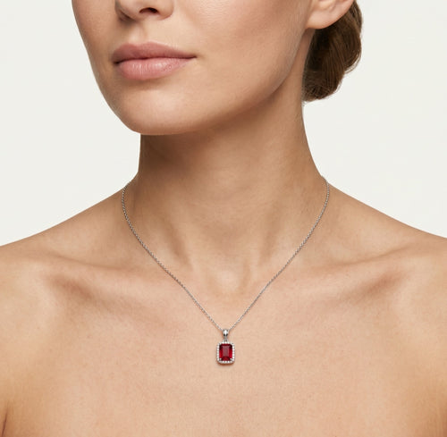 Elegant garnet and cubic zirconia pendant