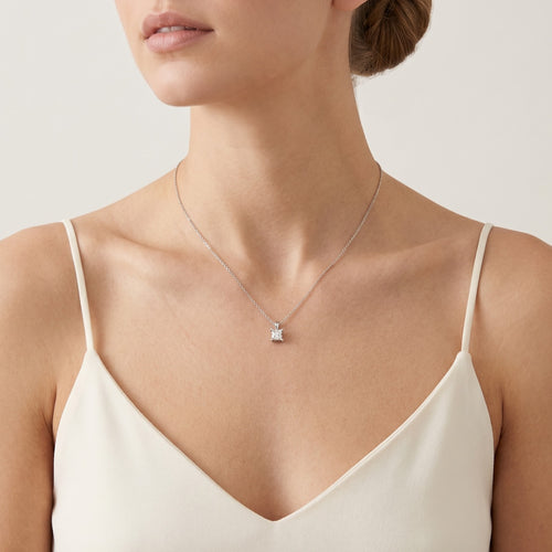 Delicate single diamond necklace