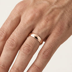 Klasický široký snubní prsten z růžového zlata