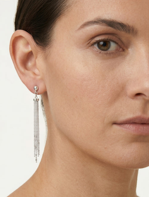 Lange baumelnde Ohrringe aus Sterlingsilber