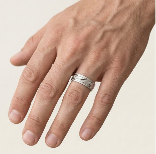 Unusual white gold wedding ring