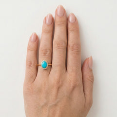 Halo turquoise ring