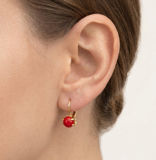 Unique red coral earrings
