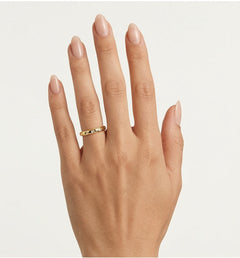 Yellow gold wedding ring with holes