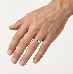 Minimalist white gold wedding ring