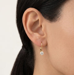 Lever back diamond earrings