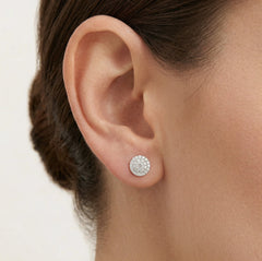 Náušnice z bílého zlata s diamanty, zářivý styl