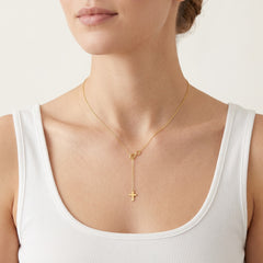 Collar de oro con infinito y cruz