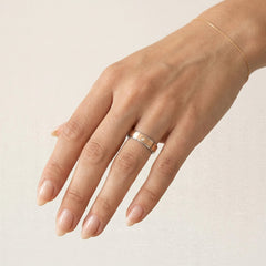 Alliance en or blanc et rose poli