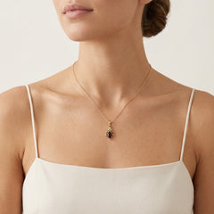Majestic marquise garnet and gold beauty pendant