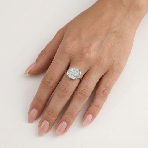 Tol white opal ring